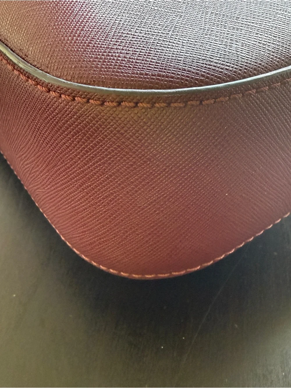 Michael Kors Wine Saffiano Leather Crossbody with Gold Hardware